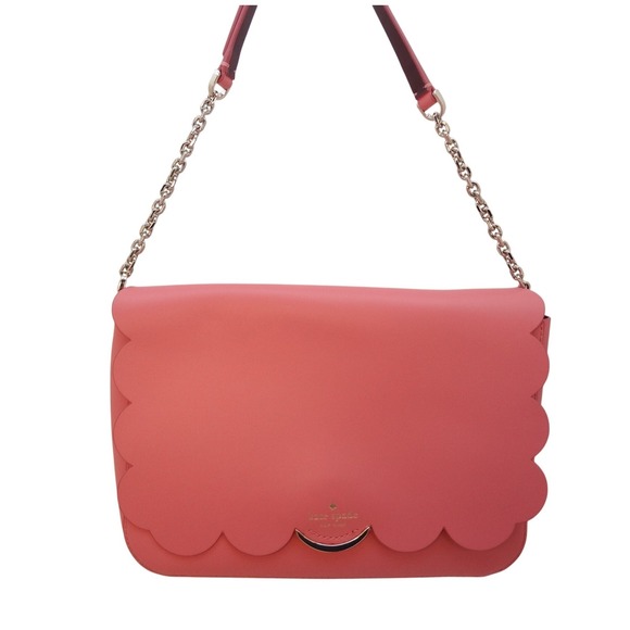kate spade Handbags - Kate Spade Scalloped Flap Shoulder Bag Womens OS Coral Pink Excellent Leather